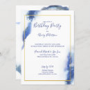 Search for sapphire blue birthday invitations Watercolor