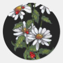 Search for daisies and ladybugs stickers Black