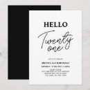 Search for 21 white birthday invitations Simple
