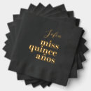 Search for quinceanera napkins Gold foil