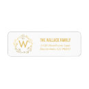 Search for monogram wreath return address labels Simple