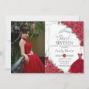 Search for red and silver sweet 16 invitations Teen girl