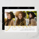 Search for gold foil graduation invitations Black and gold