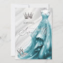 Search for teal and silver sweet 16 invitations Glitter