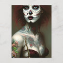 Search for day of the dead woman postcards Ai generated