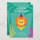 Search for minimalist 1st birthday invitations Safari