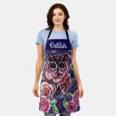 Search for owl on branch aprons Flower