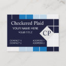 Search for blue plaid pattern business cards Professional