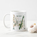Search for monogrammed m mugs Floral botanical monogram