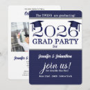 Search for twins graduation invitations Blue