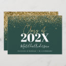 Search for gold glitter graduation invitations Green
