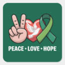 Search for green awareness ribbon stickers Support