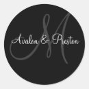 Search for bride and groom initials stickers Black