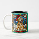 Search for funny golden retriever mugs Santa