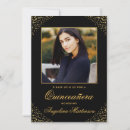 Search for gold glitter quinceanera invitations Black and gold