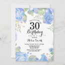 Search for blue 30th birthday invitations Adult birthday party
