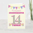 Search for granddaughters 14th birthday cards Fourteen