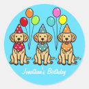 Search for puppy birthday stickers Golden retriever