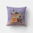 Search for haunted house halloween cushions Purple