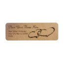 Search for heart in sand return address labels Beach