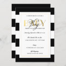 Search for black white and gold baby shower invitations Typography