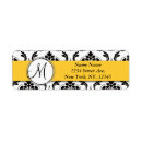 Search for black white yellow return address labels Damask