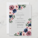 Search for navy blue and dusty rose wedding invitations Botanical
