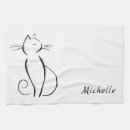 Search for black and white cat tea towels Kitty