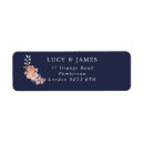 Search for navy floral return address labels Coral
