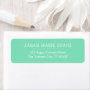 Search for teal green return address labels Minimalist