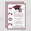 Search for maroon and white graduation invitations High school