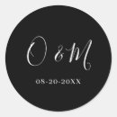 Search for monogram round wedding stickers Initial
