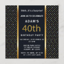 Search for elegant 40th birthday invitations Gold and black