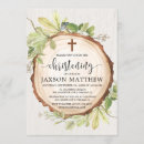 Search for rustic greenery christening invitations Woodland