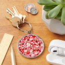 Search for red heart pattern key rings I love you