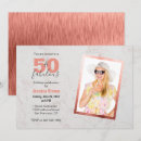 Search for rose gold 50th invitations Fifty and fabulous