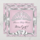 Search for pink silver princess baby shower invitations Tiara