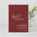 Search for burgundy red bridal shower invitations Simple