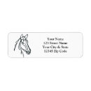 Search for horse head return address labels Equestrian