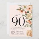 Search for floral 90th birthday invitations Vintage