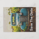 Search for vintage car save the dates Rustic