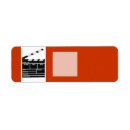Search for movie return address labels Black and white