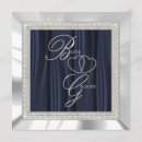 Search for navy blue silver white wedding invitations Bride and groom
