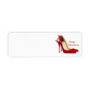 Search for high heel shoe return address labels Red