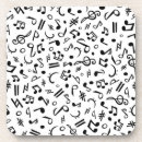 Search for music notes coasters Black