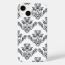 Search for black damask iphone cases White