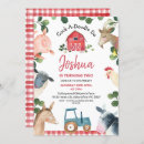 Search for red tractor birthday invitations Farm