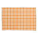 Search for orange and white pillowcases Plaid