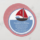 Search for chevron 1st birthday invitations Nautical