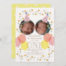Search for girls twins baby 1st birthday invitations Baby girl